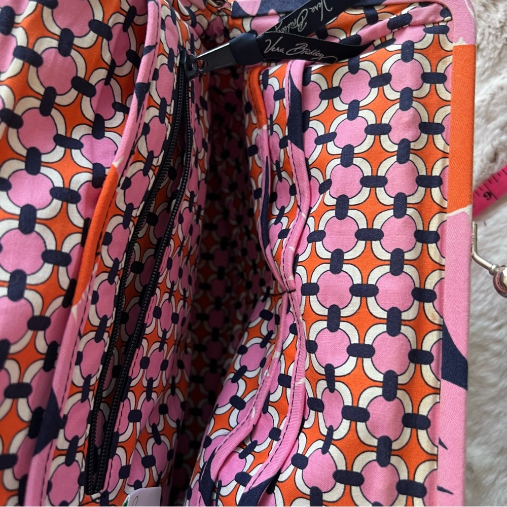Vera Bradley Pink/Blue/Orange Floral Print Shoulder Purse - Picture 5 of 13